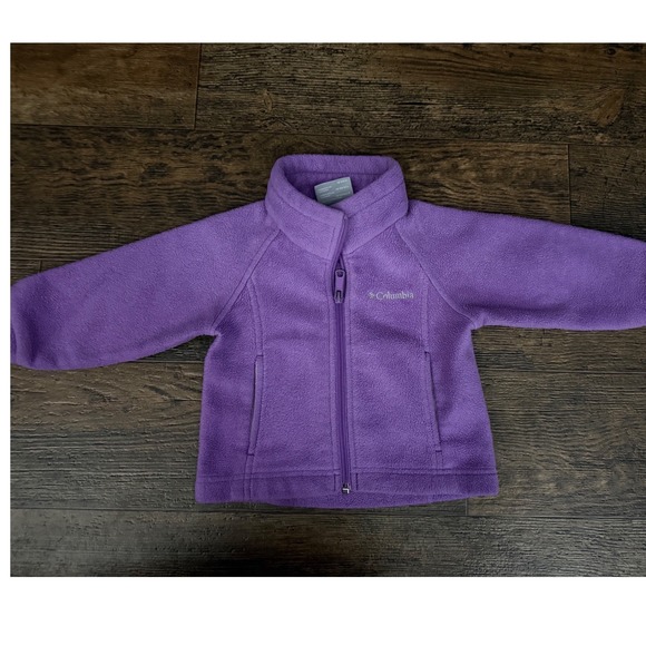 Columbia Baby Girl's Fleece Jacket Full Zip Purple Warm Winter Coat 18 mo - Picture 1 of 8